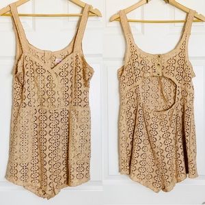 Free People Tan Lace Swim Coverup
